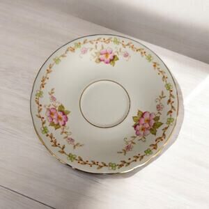 Vintage Sutherland China Saucer Pink Floral Bone China Made in England
